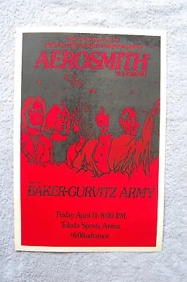 Aerosmith Concert Tour Poster 1975 Toledo Sports Arena __ • $4.50