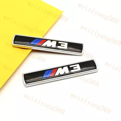 2pcs Metal Black M3 Emblems Fender Badge Car Truck Decal Sticker For 3 Series M3 • $27.45