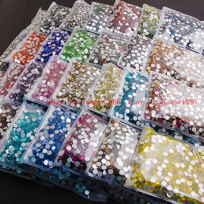 1440pcs/pack SS20(5mm) Round Flatback Crystals Nail Art Rhinestones Glitter Gems • $7.99