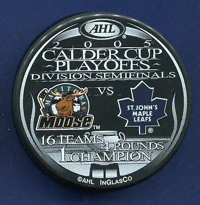 ST JOHNS MAPLE LEAFS 2005 MANITOBA MOOSE Calder Cup Playoffs AHL Hockey Puck • $20