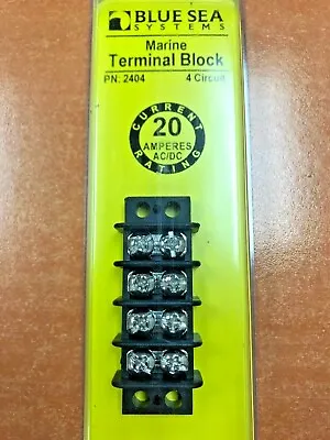 Terminal Block Blue Sea 661-2404 4 Gang 20amp #6 Screws Marine Boat Electrical  • $10.95