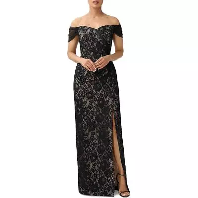 Aidan Mattox Womens Black Lace Sweetheart Evening Dress Gown 8 BHFO 4244 • $68.99