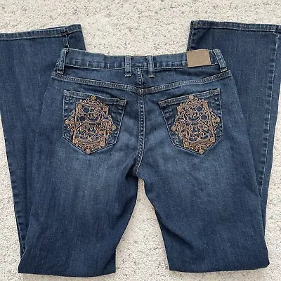 $39.99 • Buy Disney Parks Bootcut Denim Jeans (Women 4) Embroidered Mickey Mouse Dark Wash