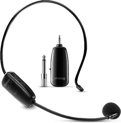BIetrun UHF Wireless Microphone Headset 165ft Range Working Time 6H 1/4''Plug • $29.99