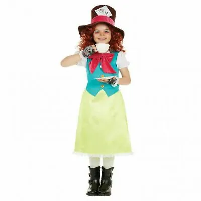 £9.95 • Buy Kids Mad Hatter Costume Girls Fancy Dress Alice World Book Day Week Outfit 