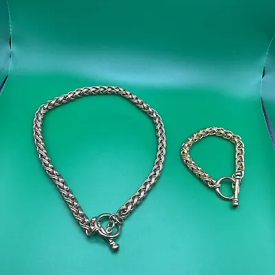 $49.99 • Buy Vintage Gold Tone Heavy Necklace Bracelet Cabochon Set