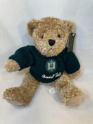 Marshall Fields 12  Stuffed Animal Plush Bear With Green Sweater And Logo 2004 • $39.99