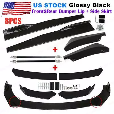 $49.95 • Buy For VW Jetta MK6 MK7 Front Bumper Lip Splitter Spoiler Kit +Side Skirt +Rear Lip