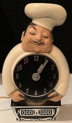 Vintage Mastercrafters Chef/ Stove Clock M-351 Animated Stove Lights Up WORKS • $104.99