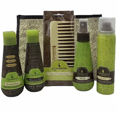 Macadamia Natural Oil Travel Set Shampoo Conditioner Detangler Hairspray & Comb  • $29.96