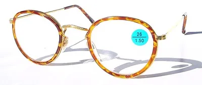 NWT Vintage 90's Round Metal Double Rim Reading Glasses +3.50 (Tortoise) • $19.99