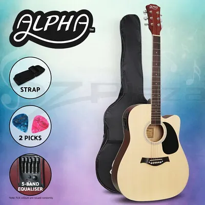 $109.95 • Buy Alpha 41” Inch Electric Acoustic Guitar Wooden Classical Full Size EQ Bass Natur