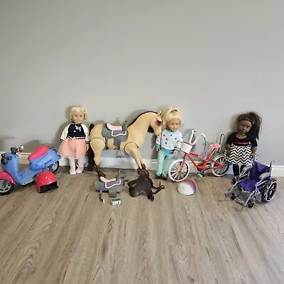  Journey & Our Generation Girls Dolls HorseBikes Accessories Lot • $200