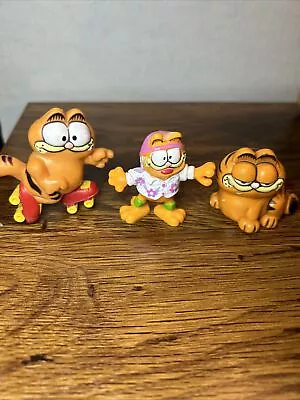 Lot Of 3 Vintage Garfield The Cat PVC Toy Figures 1978 / 1981 Figurines Mix • $9.95