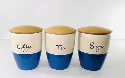 The Pier Coffee Tea And Sugar Vintage Ceramic Storage Jars - Set Of 3 • £16.50