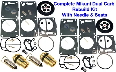 SeaDoo Dual Mikuni Carburetor Rebuild Kit & Needle/Seat Sportster 1800 1998 1999 • $84.95