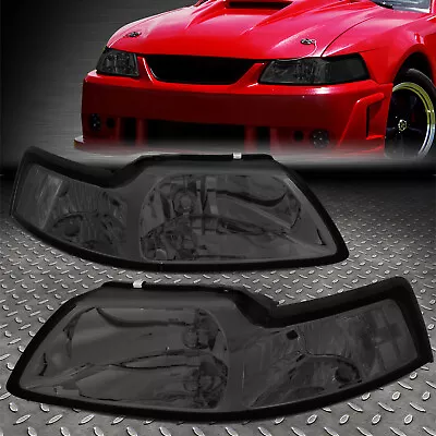 For 99-04 Ford Mustang Oe Style Smoked Lens Clear Corner Headlight Head Lamps • $61.88