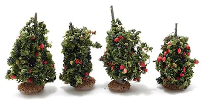 Dollhouse Miniature Set Of 4 Tomato Plants -- 1:48 / Quarter / O Scale • $15