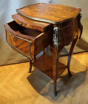 Antique Early 20th  Century Marquetry Inlaid Ormolu Drinks - Cocktail Table • £599