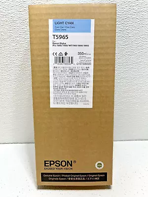 Genuine Epson T5965 Light Cyan Ink 350ml Pro 7890/7900/9890/9900 Date: 2022 • $35.95