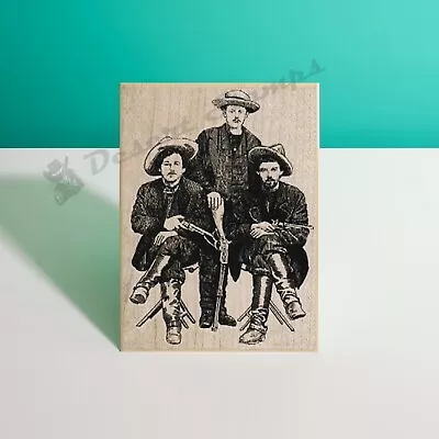 NEW Three Cowboys RUBBER STAMP Cowboy Stamp Western Stamp Old West Stamp • $11.25