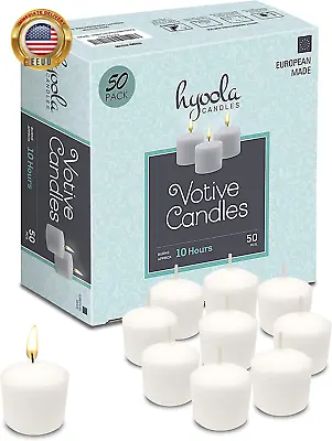 Votive Candles - 10 Hour Burn Time - Unscented Candles Votives Bulk - Pack Of 50 • $31.57