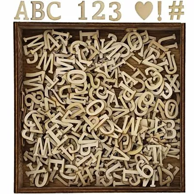 $25.99 • Buy Wooden Alphabet Letters For Crafts, Wood Numbers And Symbols Cutouts Decor