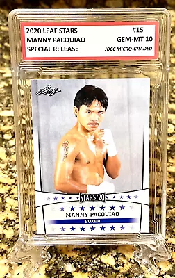 Manny Pacquiao 2020 Leaf Stars “special Release” Gem-mint 10” #15! Coa! • $29.95