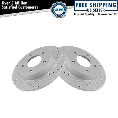 Performance Brake Rotor Drilled & Slotted Rear Coated Pair For Mazda 3 • $49.99