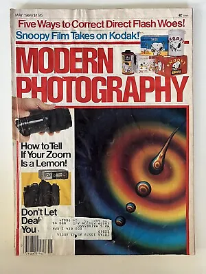 MODERN PHOTOGRAPHY Magazine 1984 May - Zoom Lenses Kodak Snoopy • $10.98