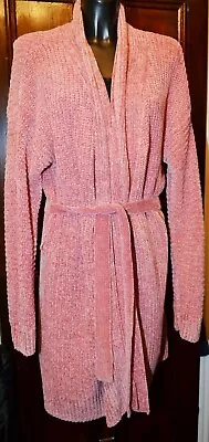 Dean & White Blush Robe Dressing Gown Wrap Loungewear Soft Velour Uk 14 Euro L • £60