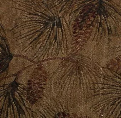 Upholstery Fabric Mountain Lodge Cabin White Pine Sage Branch Pinecone Furniture • $36.95