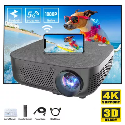 50000LM 4K 1080P 2.4G/5G WiFi Bluetooth LED Home Theater Video Projector Cinema • $145.99