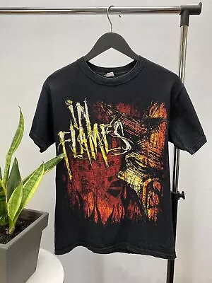 In Flames 2009 Vintage Rock Band Tour Tee Size M Men Black Medium Crewneck • £55.85