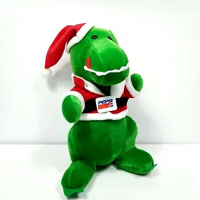 Animal Fair Pepsi Dinosaur Alligator Xmas Santa Hat 13  Plush Stuffed Vintage • $57.31