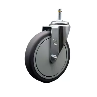 6 Inch Thermoplastic Rubber Wheel Swivel 7/16 Inch Grip Ring Stem Caster SCC • $44.22