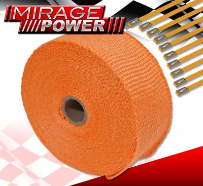 30 Feet Thermal High Heat Shield Wrap Header Intake Turbo+Zip Tie Orange • $24.99