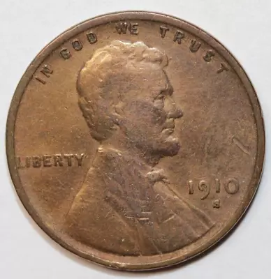 1910 S Lincoln Wheat Bronze Penny Cent United States Coin   #0235 • $9.99