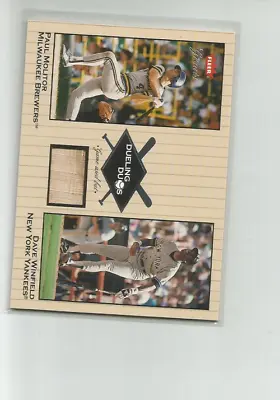 2002 Greats Of The Game Dueling Duos #DW1 Paul Molitor/Dave Winfield  Bat  E126B • $15