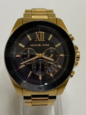 Michael Kors Oversized Brecken Gold-tone Chronograph Watch Black Dia (tdw029808) • $149.99