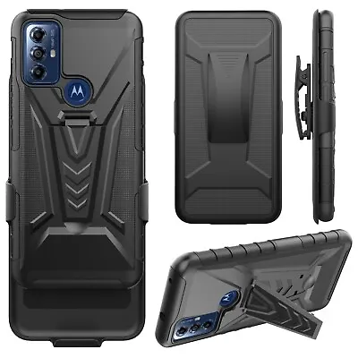 Moto G Play 2023/G Pure/G Power 2022 Case Cover Holster Belt Clip Tempered Glass • $10.90