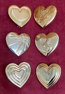 6 X Vintage Variety Club Vintage Gold Metal Heart Collectable Badges • £8.99