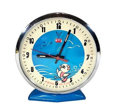 VTG RARE 1970's Animated Chicken Rooster Metal Alarm Clock ~ SEE VIDEO ~ NICE! • $69.50