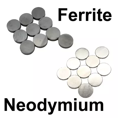 10 X Magnets Neodymium Or Ferrite Button Disc 8mm - Strong Round Craft Fridge • £2.49