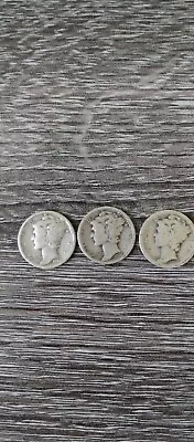 1926 No & S Mint 10 Cent Mercury Winged Dime Silver 3 Coin Lot Collecting U.S. • $6