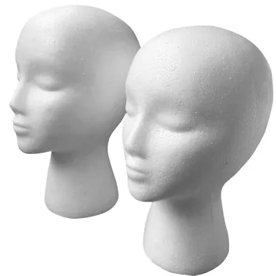 £21 • Buy  2pcs Polystyrene Unisex Foam Mannequin Head Display Model Female Wigs Stand 