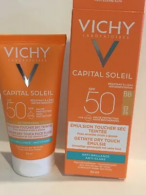 Vichy Ideal Soleil BB Tinted Mattifying Dry Touch Face Fluid SPF50 50ml NIB • $24.95