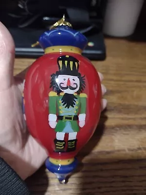 $22 • Buy Pier 1 Import 2014 Glass Nutcracker Christmas Ornament