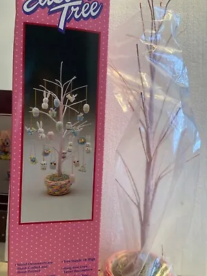 Vintage Easter Tree 18  Hand Painted 24 Wooden Ornaments In Box • $16