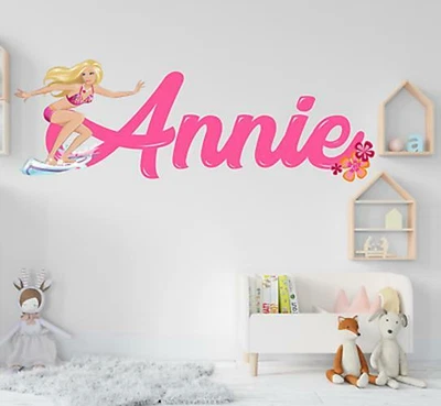 £71.02 • Buy Barbie Surf Custom Vinyl Lettering Stickers Wall Decals Name Art KA04